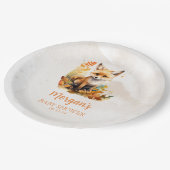 Woodland Fox Niedliche Babydusche Pappteller (Schrägansicht)