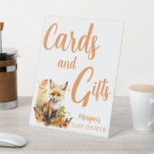 Woodland Fox Niedliche Babyduschkarten Geschenkgut Sockelschild (In SItu)