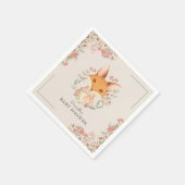 Woodland Fox Niedliche Kinderdusche für Mädchen Serviette (Ecke)