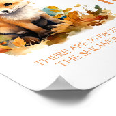 Woodland Fox Niedlicher Schnuller Jagd Kinderdusch Poster (Ecke)