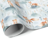 Woodland Fox Nursery Design,Baby Boy Forest Animal Geschenkpapier (Rolleneckpunkt)