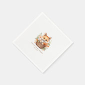Woodland Fox Personalized Baby Shower Napkins Serviette (Ecke)