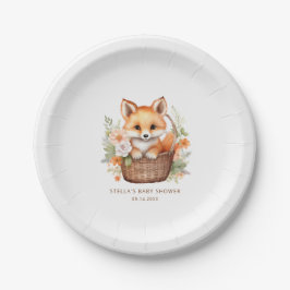 Woodland Fox Personalized Baby Shower Paper Plates Pappteller