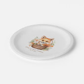 Woodland Fox Personalized Baby Shower Paper Plates Pappteller (Schrägansicht)