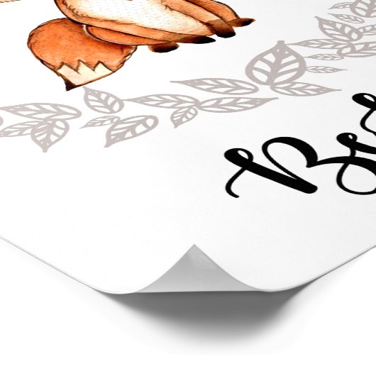 Woodland Fox Print Poster (Ecke)