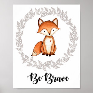 Woodland Fox Print Poster