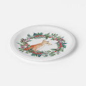 Woodland Fox Weihnachten Pappteller (Schrägansicht)