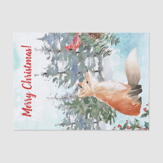 Woodland Fox Weihnachten Seidenpapier (Vorderseite)