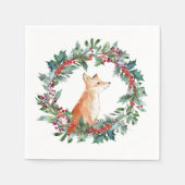 Woodland Fox Weihnachten Serviette (Vorderseite)