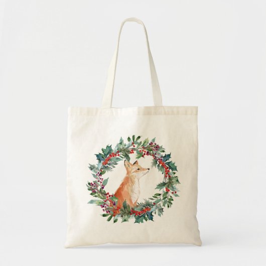 Woodland Fox Weihnachten Tragetasche (Vorne)