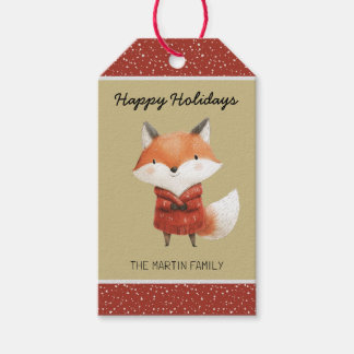 Woodland Fox Weihnachtsgeschenk Tag Geschenkanhänger