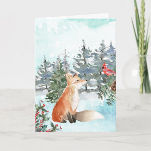 Woodland Fox Weihnachtskarte Karte