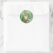 Woodland Fox Weihnachtskleber Runder Aufkleber (Tasche)