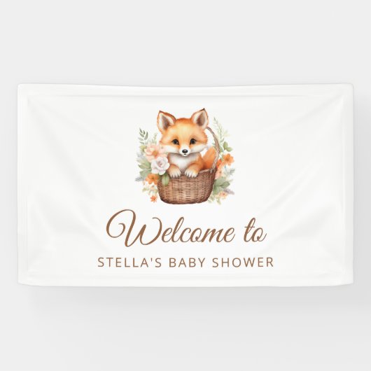 Woodland Fox Welcome Baby Shower Banner (Horizontal)
