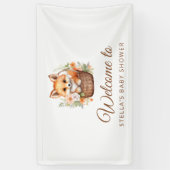 Woodland Fox Welcome Baby Shower Banner (Vertikal)