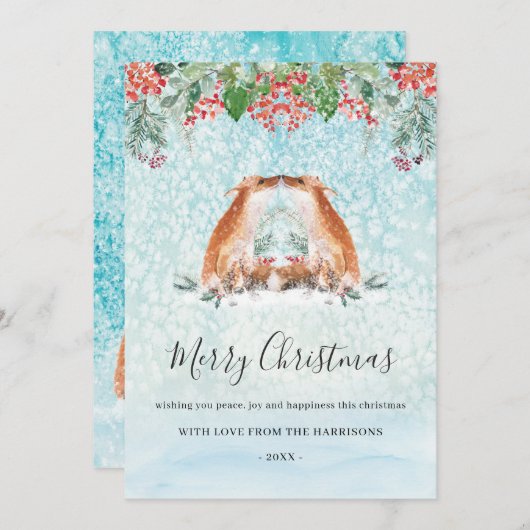 Woodland Fox Winter Berries Weihnachten (Vorne/Hinten)