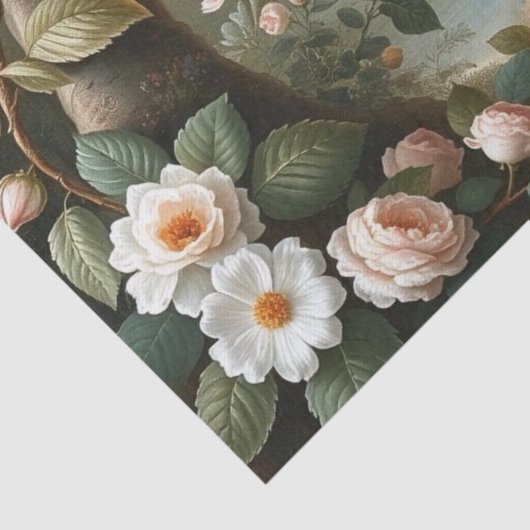 Woodland Fox with Botanical Details Seidenpapier (Detail)