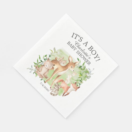 Woodland Friends Baby Duschpapier Napkins Serviette (Ecke)