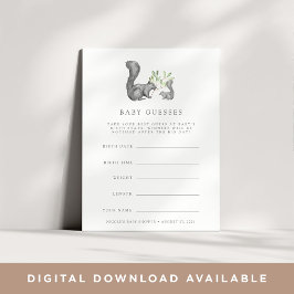 Woodland Friends Baby Shooting Game Card Einladung