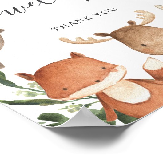 Woodland Friends Baby Shower Address Envelope Zeic Poster (Ecke)