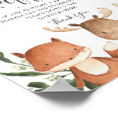 Woodland Friends Babydusche Windeln Raffelzeichen Poster (Ecke)