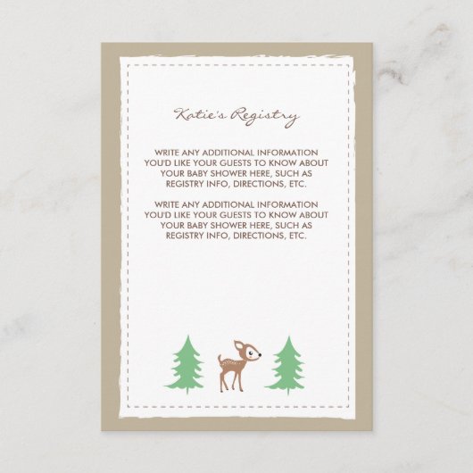 Woodland Friends Babyduschkarte Begleitkarte (Vorderseite)