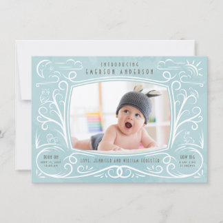 Woodland Friends Birth Announcement Boy Ankündigung