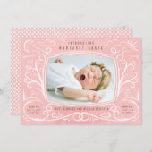 Woodland Friends Birth Announcement Girl Ankündigung (Vorne/Hinten)