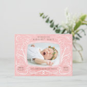 Woodland Friends Birth Announcement Girl Ankündigung (Stehend Vorderseite)