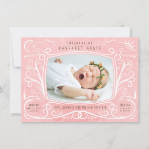 Woodland Friends Birth Announcement Girl Ankündigung