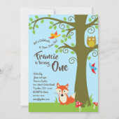 Woodland Friends Birthday Party Einladung (Vorderseite)