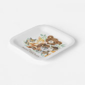 Woodland Friends Boys Babydusche Papierplatte Pappteller (Gewinkelt)