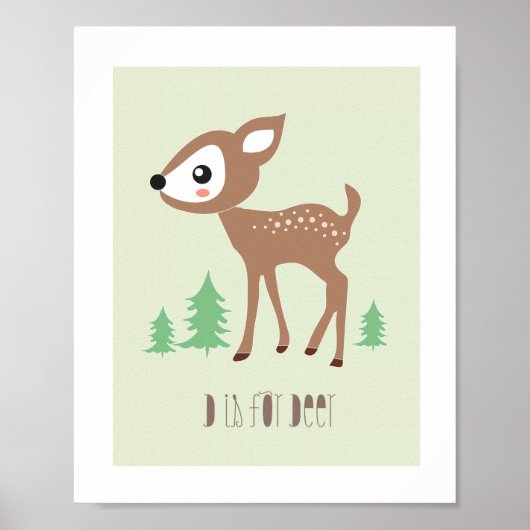Woodland Friends - D is for Dee Art Print Poster (Vorne)