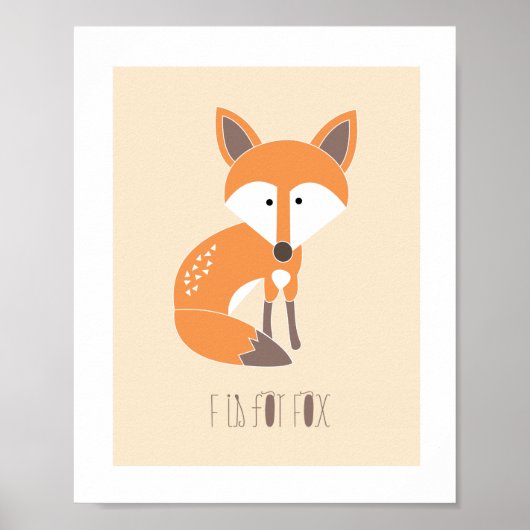 Woodland Friends - F ist für Fox Art Print Poster (Vorne)