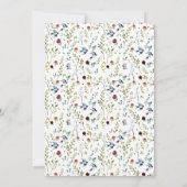 Woodland Friends Floral Watercolor Babydusche Einladung (Rückseite)