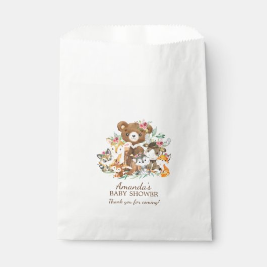 Woodland Friends Girls Babydusche Gefallen Taschen Geschenktütchen (Vorderseite)