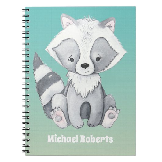 Woodland Friends Niedlich Racoon Notizblock (Vorderseite)