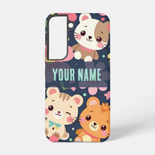 Woodland Friends Parade | Cute Animal Pattern Samsung Galaxy Hülle (Rückseite)