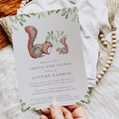Woodland Friends Red Squirrel Virtual Baby Dusche Einladung
