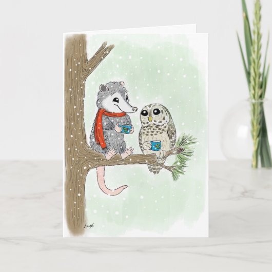 Woodland Friends Weihnachtskarte Karte (Vorderseite)