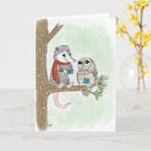 Woodland Friends Weihnachtskarte Karte (Gelbe Blume)