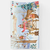 Woodland Friends Winter Geburtstagsparty Willkomme Banner (Vertikal)