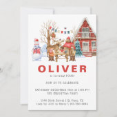 Woodland Friends Winter | Weihnachtsfeier Einladung (Vorderseite)