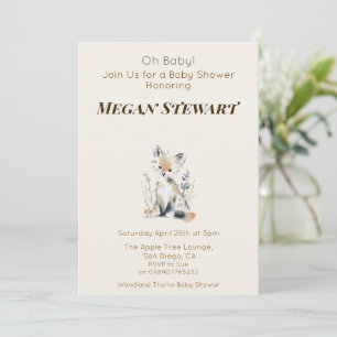 Woodland-Fuchs-Baby-Party Einladung