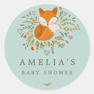 Woodland-Fuchs Süße Baby-Party Favor-Siegel Runder Aufkleber