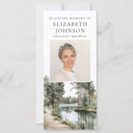 Woodland Funeral Memorial Prayer Poem Photo Card