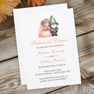 Woodland Garden Gnome Hochzeit Probe Dinner Einladung
