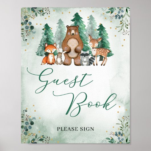 Woodland Gästebuch signalisieren Waldtiergrüne (Vorne)