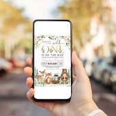 Woodland Girl Baby Dusche 1. Geburtstag Einladung