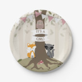 Woodland Girl Baby Dusche Pappteller (Vorderseite)